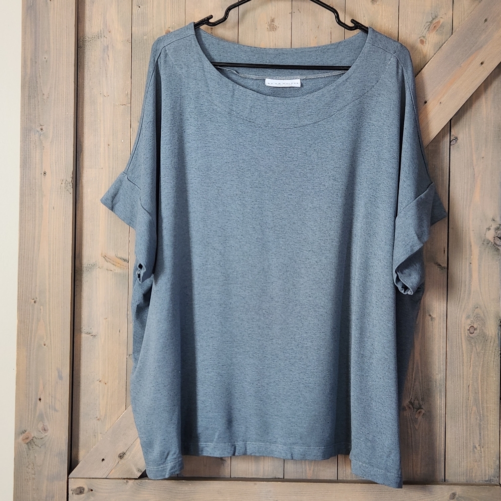 Bryn Walker Orla French Terry Oversized Sloucy Top Blouse Size Large